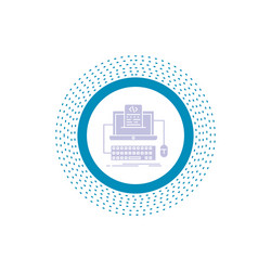 code coding computer monoblock screen glyph icon vector image