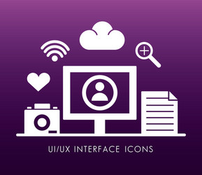 Desktop and interface set silhouette style icons vector