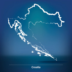 doodle map of croatia vector