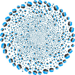 dual head interface cycle round cluster vector image