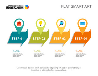 four steps startup slide template vector image