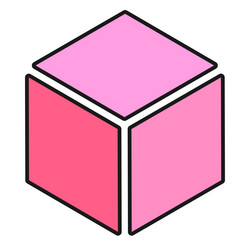 isometric cube element icon cubist abstract 3d vector image