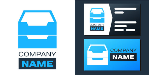 logotype drawer with documents icon isolated vector image