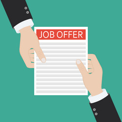 open envelope with job offer message flat design vector image