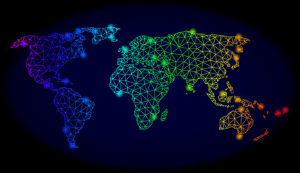 Polygonal wire frame spectrum mesh map vector