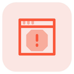 risk for browser with an exclamation mark vector image