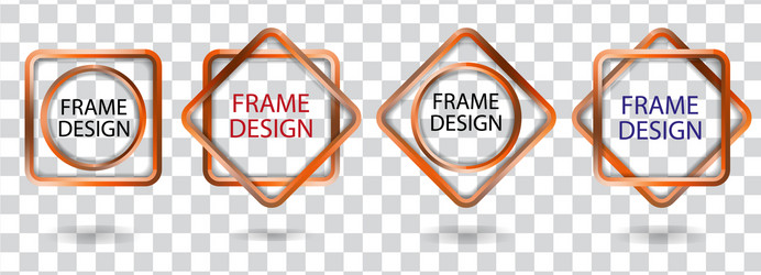 set geometric frames on a transparent background vector image