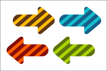 a set of colored arrows showing right and left vector image