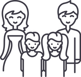 Big family line icon concept vector