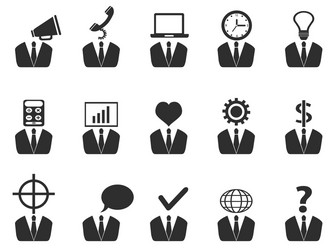 business people idea icons set vector