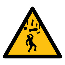 Falling Objects Warning Sign vector image