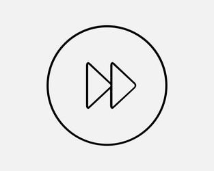 fast forward round thin line icon skip next music vector image