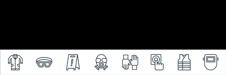 flat rescue and protective line icons linear set vector image