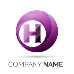 letter h logo symbol in the colorful circle vector