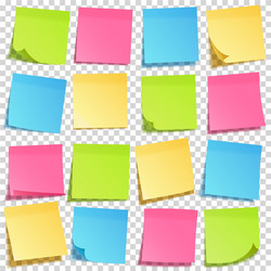 realistic sticky note with shadow yellow paper vector image
