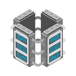server data center isometric style internet vector image