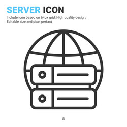 server icon with outline style isolated vector image