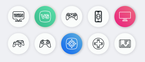 set line target sport computer monitor game vector image