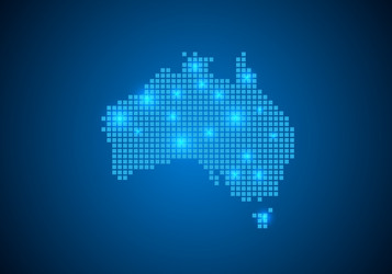 abstract blue background with map internet line vector image