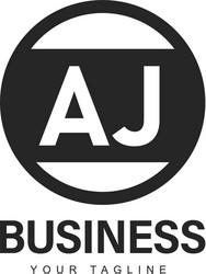 aj initial a logo design with abstract style vector image