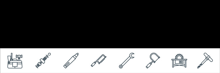 carpentry line icons linear set quality vector image
