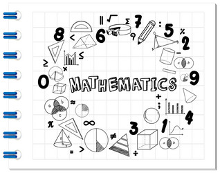 doodle math formula with mathematics font vector image