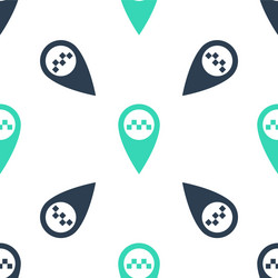green map pointer with taxi icon isolated seamless vector image