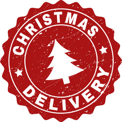 Grunge Christmas Delivery Stamp Vector Image