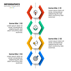 infographic template 4 hexagons with line vector