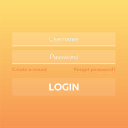 material design ui ux and gui layout with login vector image