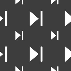 next track icon sign seamless pattern on a gray vector image