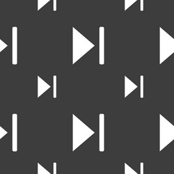 Next track icon sign seamless pattern on a gray vector