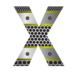 perforated metal letter x vector