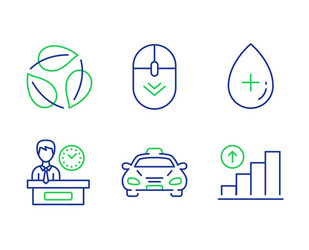 scroll down leaves and presentation time icons vector image