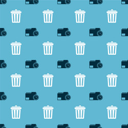 set document folder with clock and trash can vector image