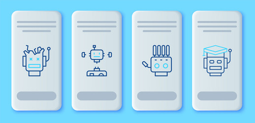 set line disassembled robot mechanical hand vector image