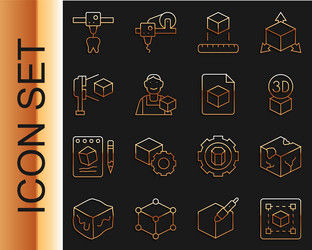 set line geometric figure cube isometric vector image