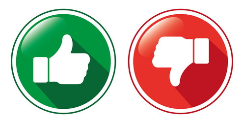 thumb up and down 3d buttons vector image