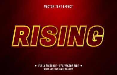 editable text effect gradient style rising vector image