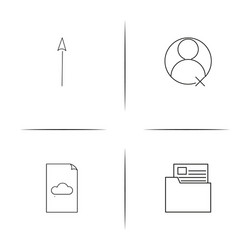 files and folders sign simple linear icons set vector image