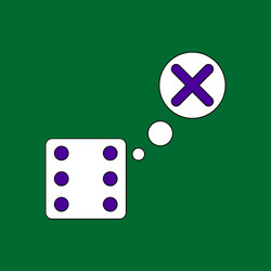 flat icon design collection dice and x mark vector image