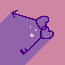flat web icon with long shadow keys heart vector image