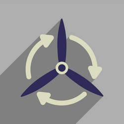 flat web icon with long shadow windmill vector image
