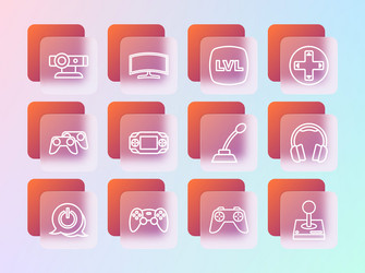 set line game controller or joystick microphone vector image