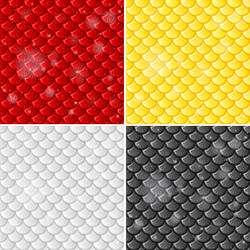 Set of fish scale seamless pattern background vector