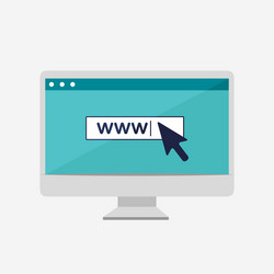 simple browser window on the computer screen flat vector image