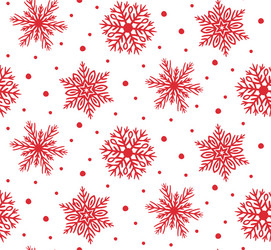 simple seamless pattern with hand drawn snowflakes vector image