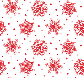 Simple seamless pattern with hand drawn snowflakes vector