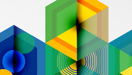 abstract geometric composition overlapping shapes vector image