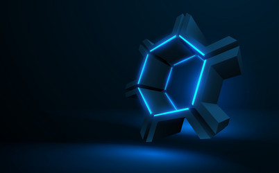 Abstract Glowing Hexagonal Object vector image